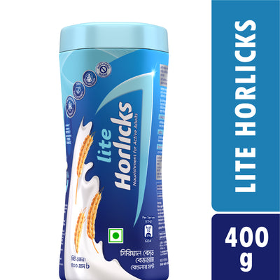 Horlicks Lite Health and Nutrition Drink Jar 400g (Powder Drink)