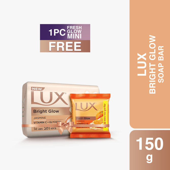 Lux Soap Bar Bright Glow 150g With Fresh Glow Mini Soap Free