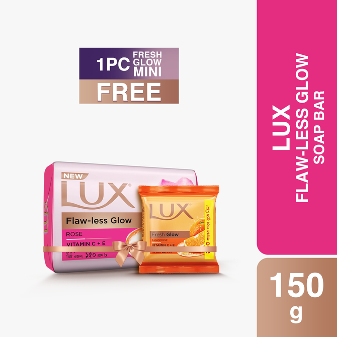 Lux Soap Bar Flaw Less Glow 150g With Fresh Glow Mini Soap Free