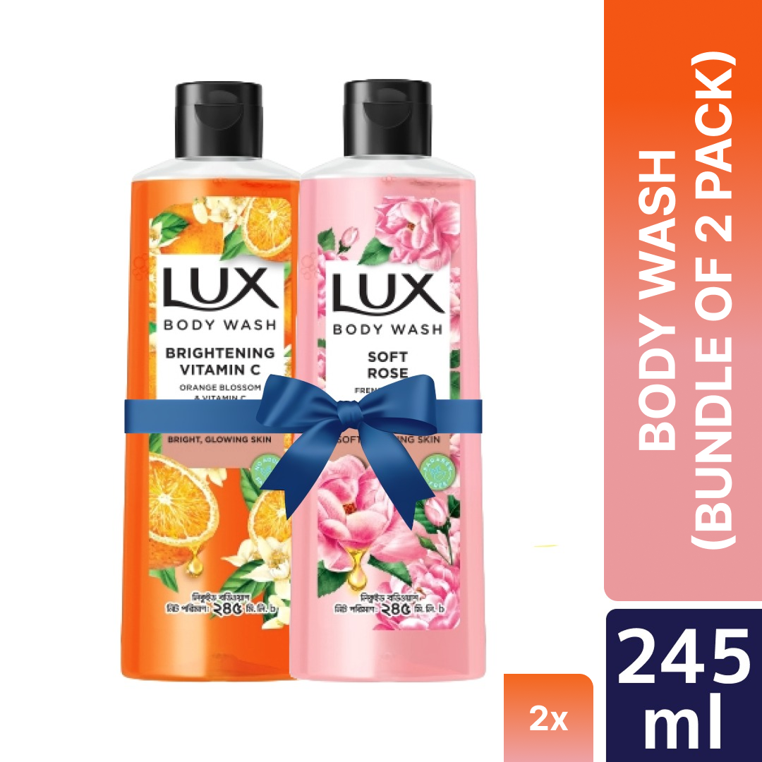 Lux Body Wash Orange Blossom & Vitamin C & French Rose & Almond 245ml Combo Pack