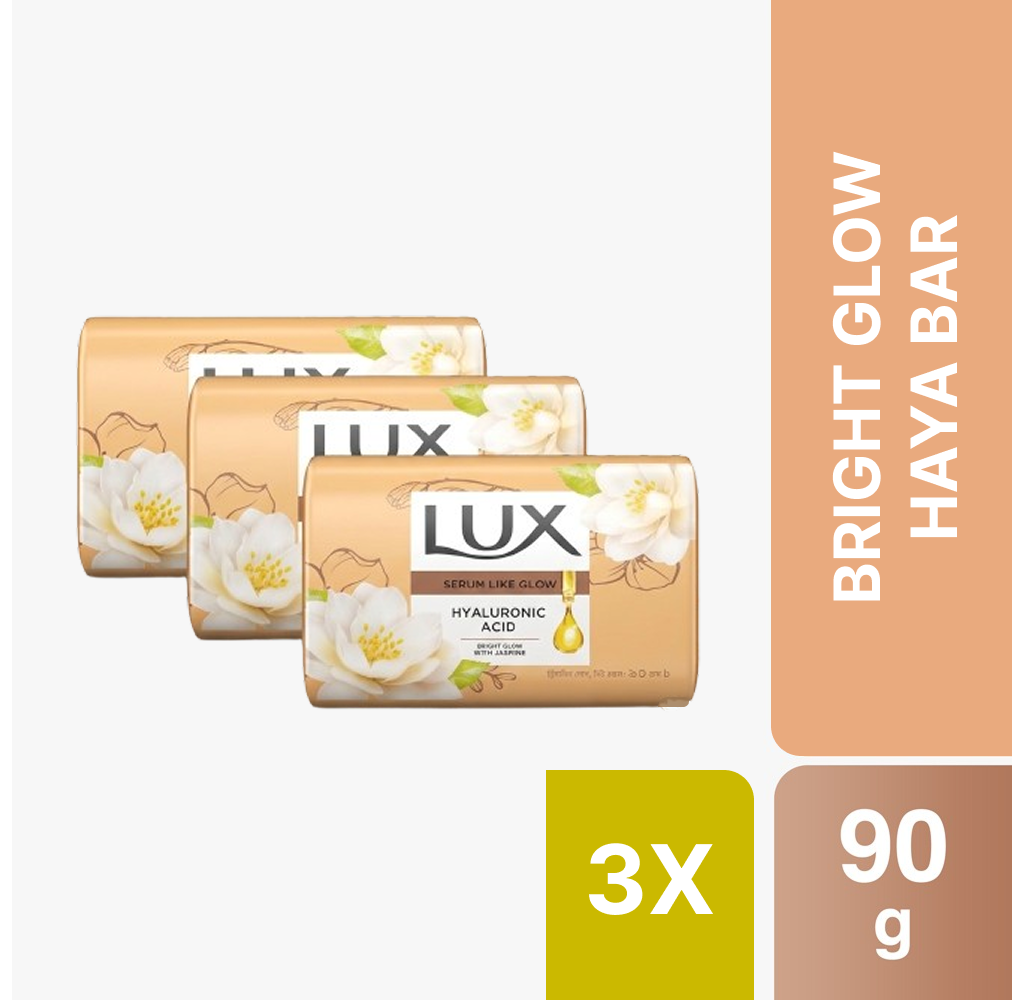 Lux Bright Glow Hya Bar Soap 90g (Bundle of 3)