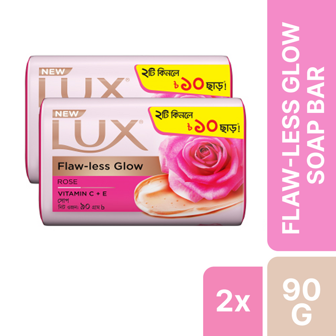 Lux Soap Bar Flaw Less Glow 90g Combo Pack 2pcs