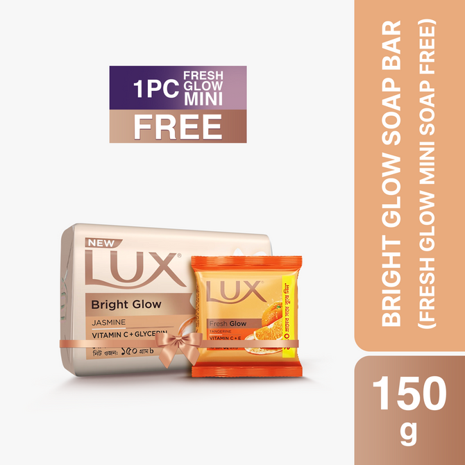 Lux Soap Bar Bright Glow 150g With Fresh Glow Mini Soap Free