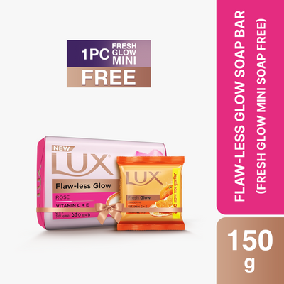 Lux Soap Bar Flaw Less Glow 150g With Fresh Glow Mini Soap Free