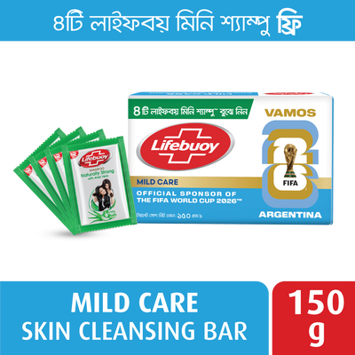 Lifebuoy Skin Cleansing Soap Bar Care 150g With 4pcs Mini Shampoo Free