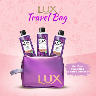 Buy 3 Lux Body Wash Black Orchid Scent & Juniper Oil 245ml Get Travel Bag FREE