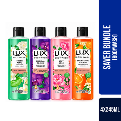 Lux Body Wash 245ml (Bundle of 4)
