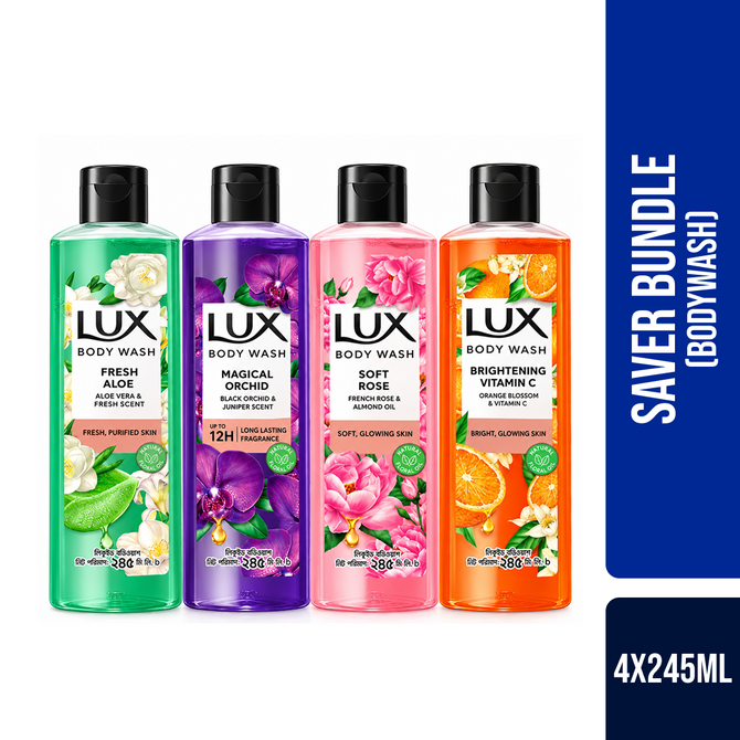 Lux Body Wash 245ml (Bundle of 4)