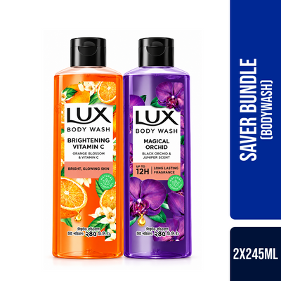 Lux Body Wash Orange Blossom & Vitamin C & Black Orchid 245ml Combo Pack