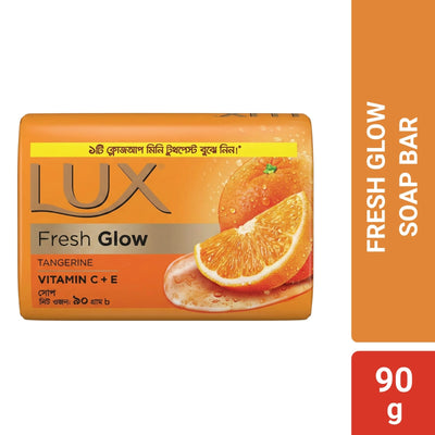 Lux Soap Bar Fresh Glow Tangerine & Vitamin C + E 90g Closeup Mini Toothpaste Free
