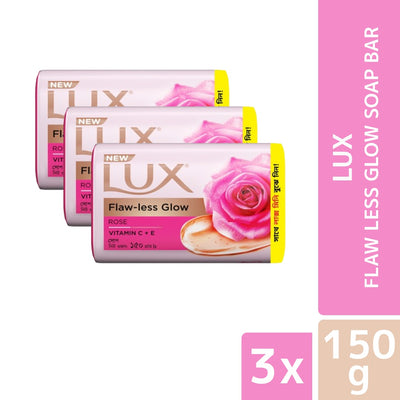 Lux Soap Bar Flaw Less Glow 150g (Bundle of 3)