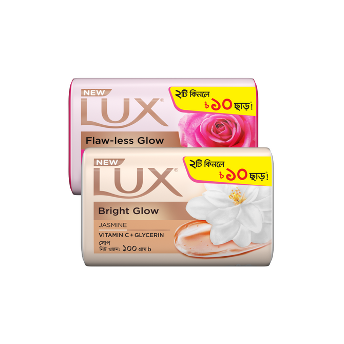 Lux Bar Flawless Glow+Bright Glow 100g Combo Pack 2pcs