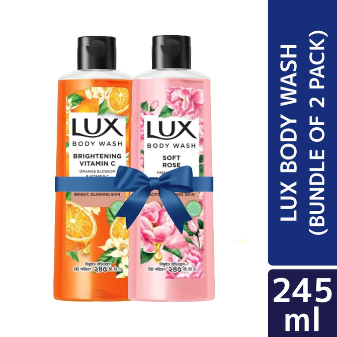 Lux Body Wash Orange Blossom & Vitamin C & French Rose & Almond 245ml Combo Pack