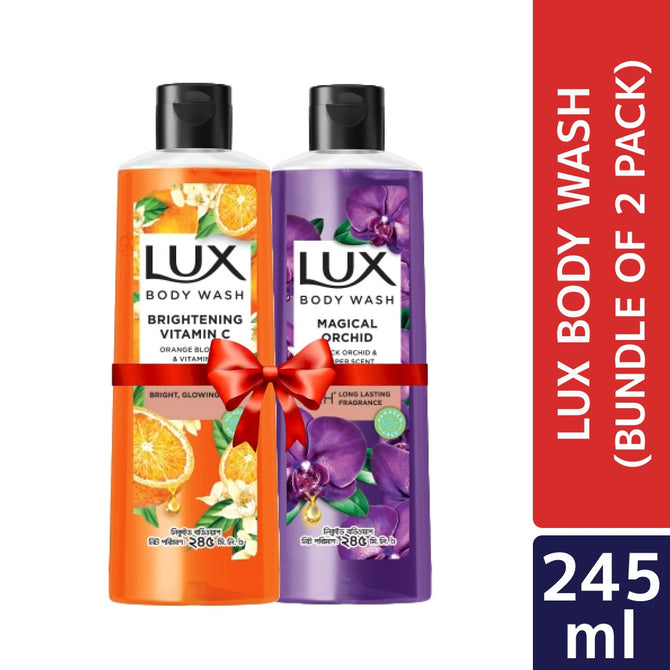 Lux Body Wash Orange Blossom & Vitamin C & Black Orchid 245ml Combo Pack