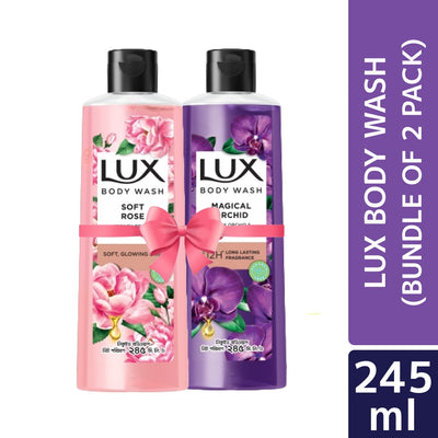 Lux Body Wash French Rose & Almond & Black Orchid 245ml Combo Pack