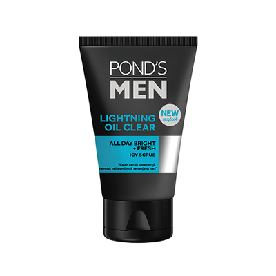 Pond's Men Facewash Lightning Oil Clear Icy Scrub 100g