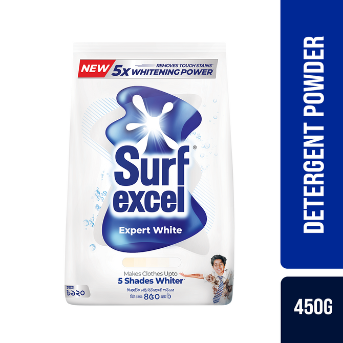 Surf Excel Expert White Synthetic Laundry Detergent Powder 450g
