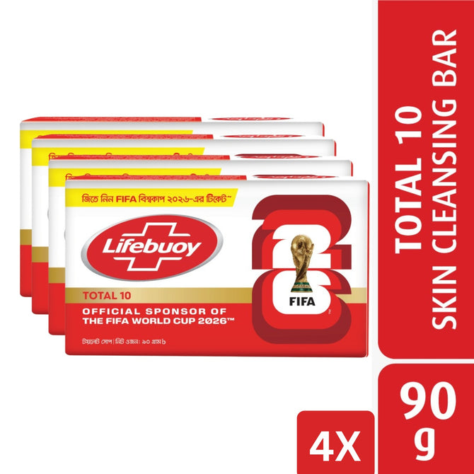 Lifebuoy Skin Cleansing Soap Bar Total 90g (Bundle of 4)