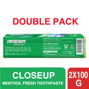 Closeup Toothpaste Menthol Fresh (Twin Pack 2X100g)