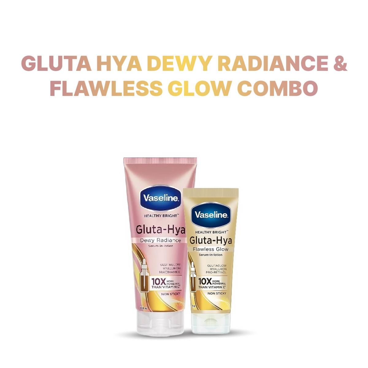 Vaseline Gluta Hya Dewy Radiance & Flawless Glow Combo (200ml+70ml)