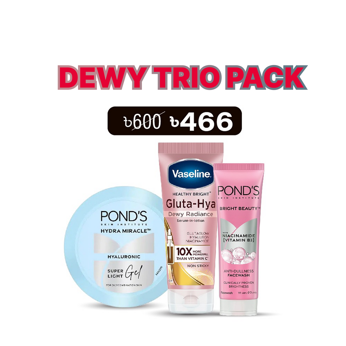 Vaseline & Ponds Dewy Trio Pack