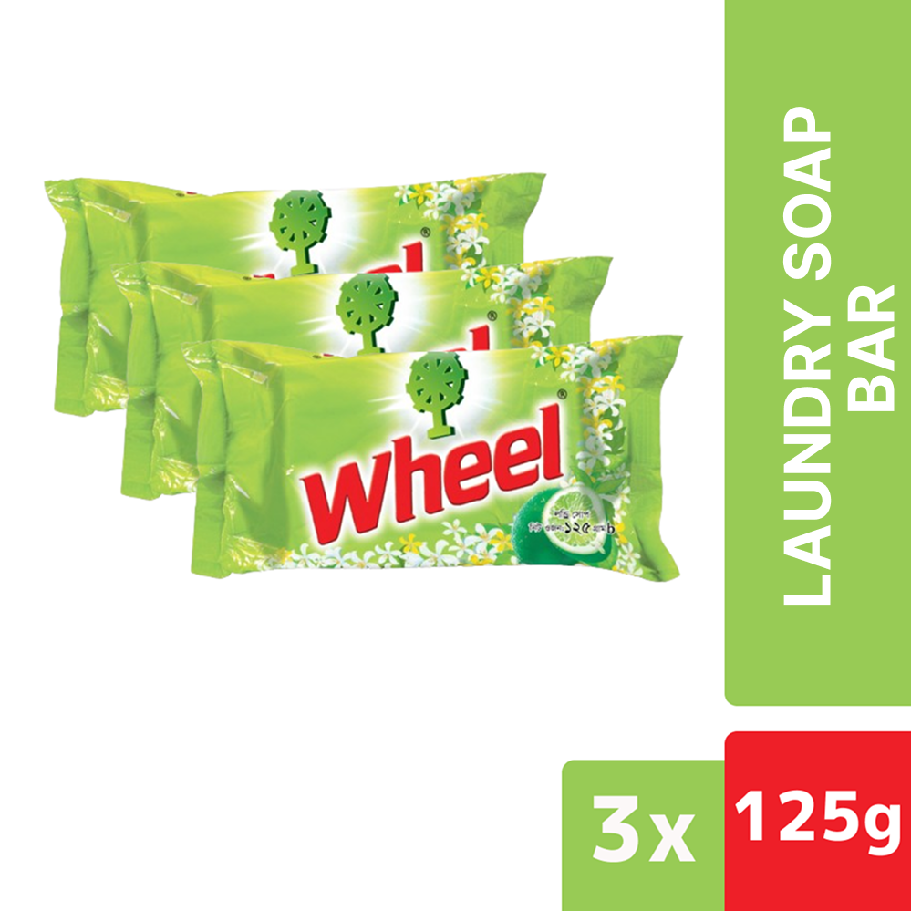Wheel Washing Laundry Bar 125g (Bundle of 3)