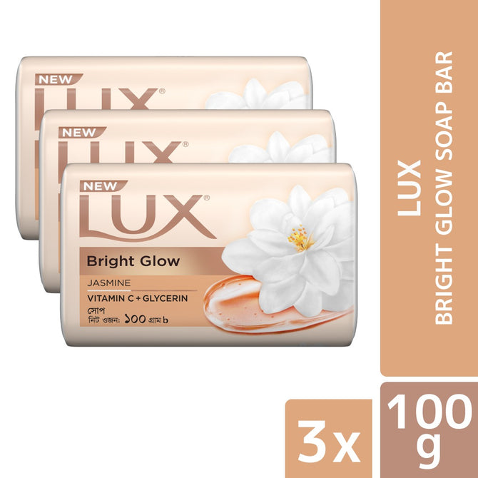 Lux Soap Bar Bright Glow 100g (Bundle of 3)