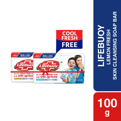 Lifebuoy Soap Bar Lemon Fresh 100g With Cool Fresh Soap 100g Free