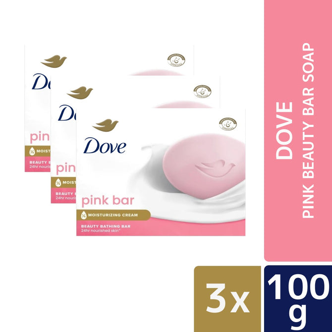 Dove Beauty Bar Soap Pink 100g (Bundle of 3)