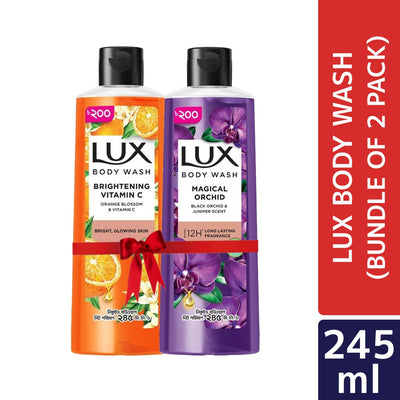 Lux Body Wash Orange Blossom & Vitamin C & Black Orchid 245ml Combo Pack