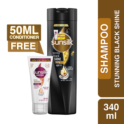 Sunsilk Shampoo Stunning Black Shine 340ml Conditioner Free