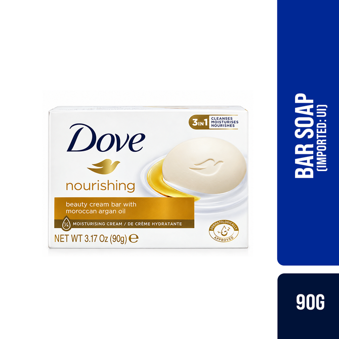 Dove Nourishing Beauty Cream Bar Soap Moroccan Argan Oil (Imported )(UI) 90g
