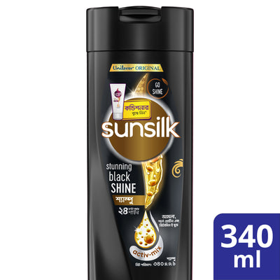 Sunsilk Shampoo Stunning Black Shine 340ml Conditioner Free