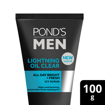 Pond's Men Facewash Lightning Oil Clear Icy Scrub 100g